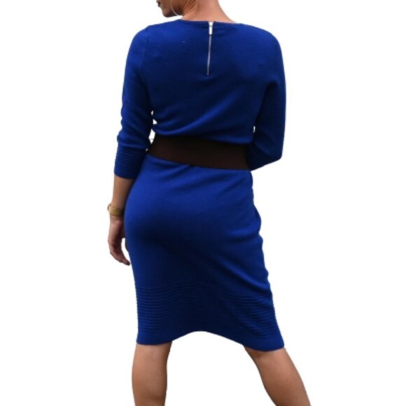 TALBOT 100% Merino wool midi strait dress - Picture 3 of 7